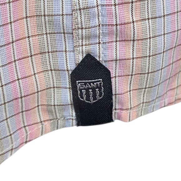 Gant Men's Bleeker Poplin Regular Fit Burton Down Checkered Shirt Size L - Picture 3 of 9